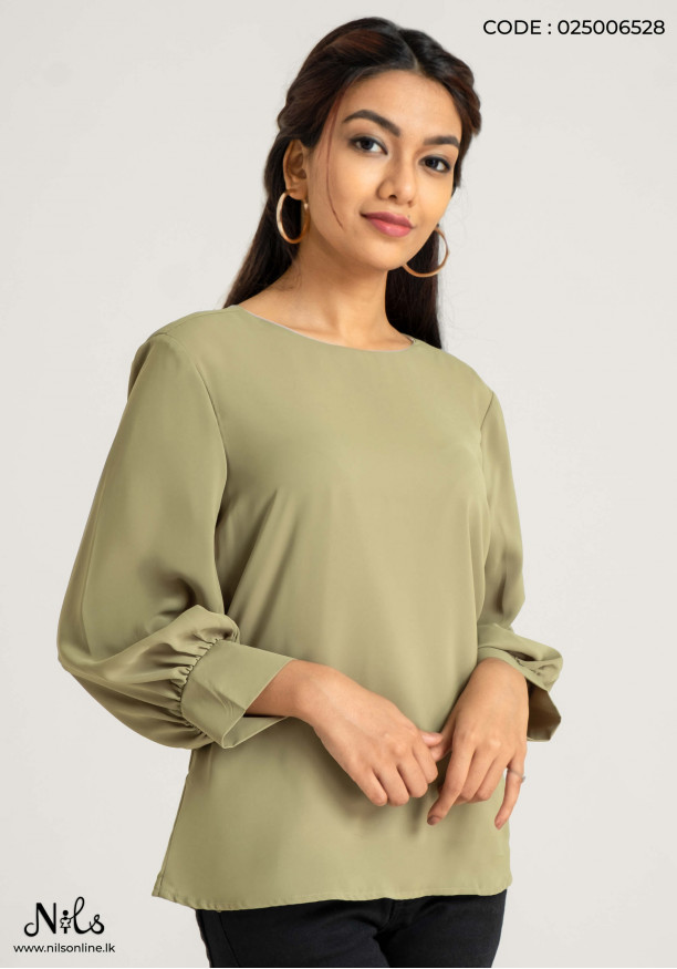 TATUM APPLE GREEN LARGE SLEEVE TOP